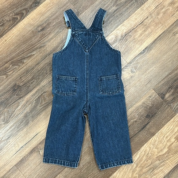 Talbots bib overalls boys 18 months tool theme 100% cotton denim blue - Picture 6 of 10